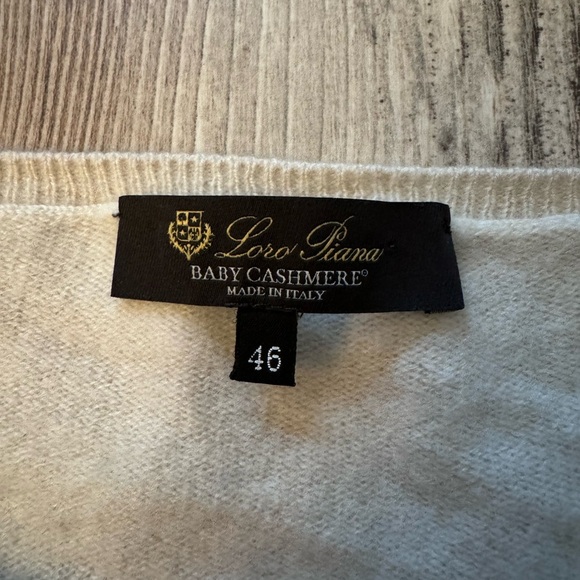 Loro Piana Gray purple cream tan baby Knit cashmere Sweater size 46 - Picture 3 of 8